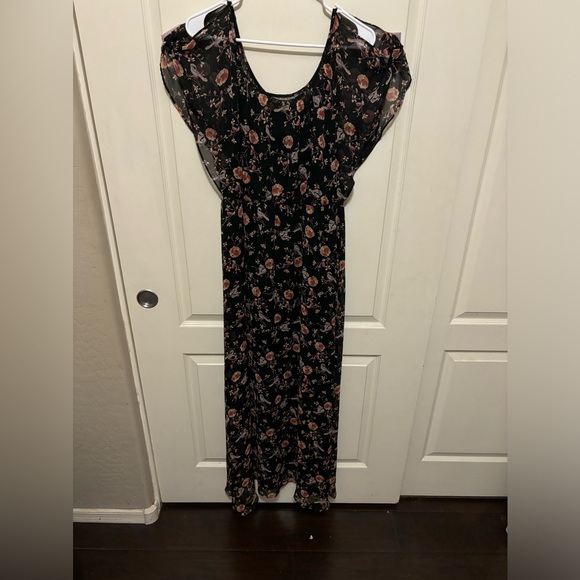 Lauren Conrad Floral Maxi Flutter Sleeve Dress - Picture 2 of 4